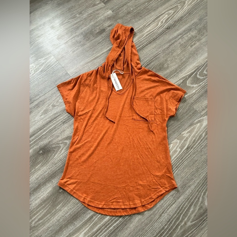 WNEEDU  Hooded Tee | S | Burnt Orange